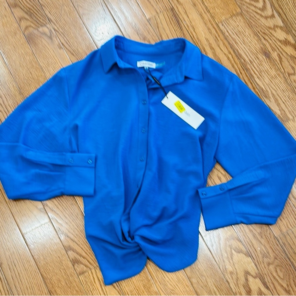 Turquoise Blue Button Down Shirt with Long Sleeves